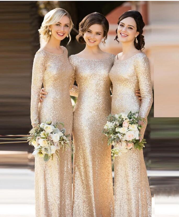 Champagne Bridesmaid Dresses,Sequin ...